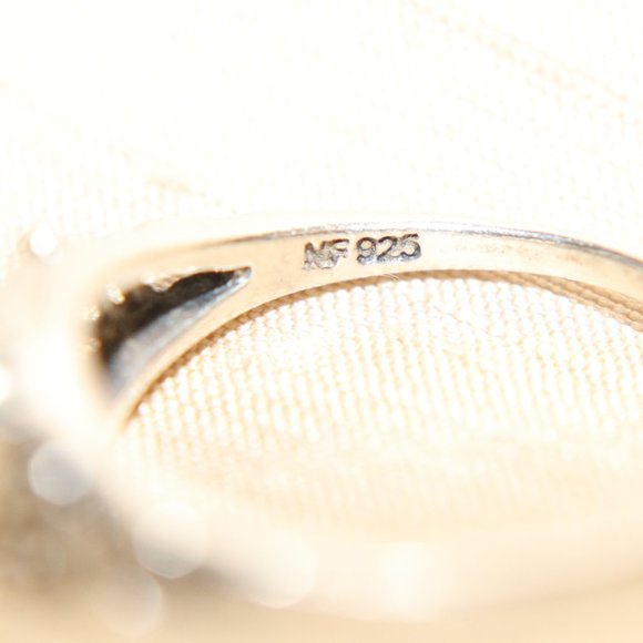 Sterling Silver Filigree with Black Heart Shaped Onyx Ring - Size 6.75 - Picture 9 of 9